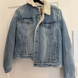 Levi's Cream Sherpa Lined Jacket